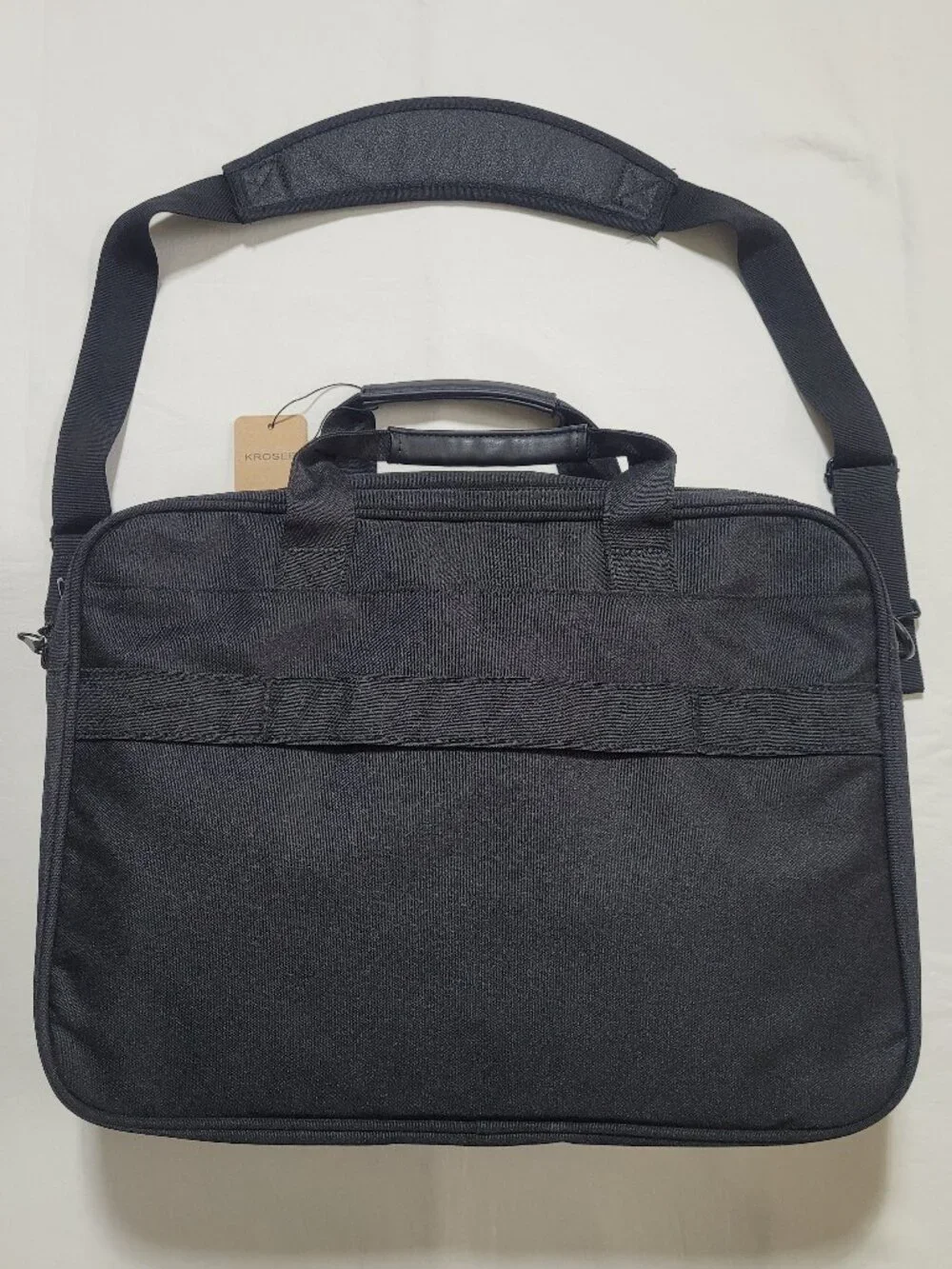KROSER Black Expandable Laptop Bag Briefcase Travel Bag Shoulder Strap Business